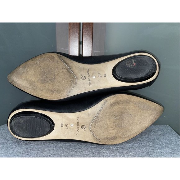 Corso Como Julia Womens Black Leather Slip On Pointed Ballet Shoe Flats Size 8M - Picture 8 of 8